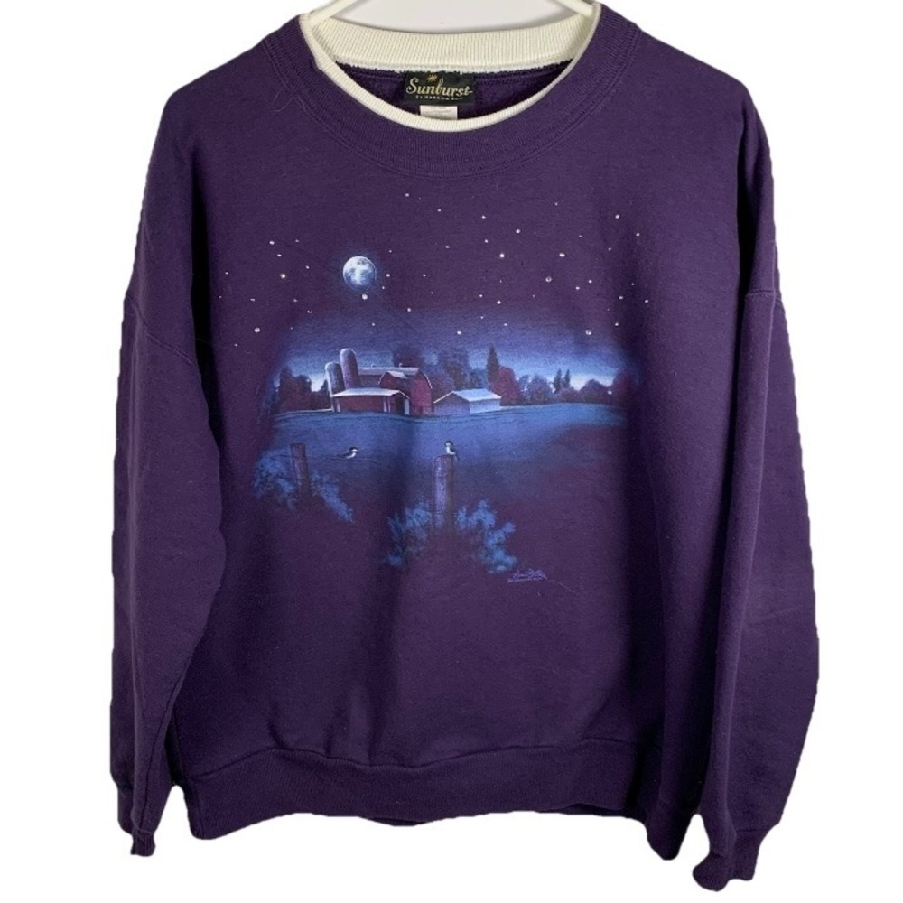 Vintage Night Sky Sweatshirt Sz 2XL A Murder At The End Of The World Emma Corrin